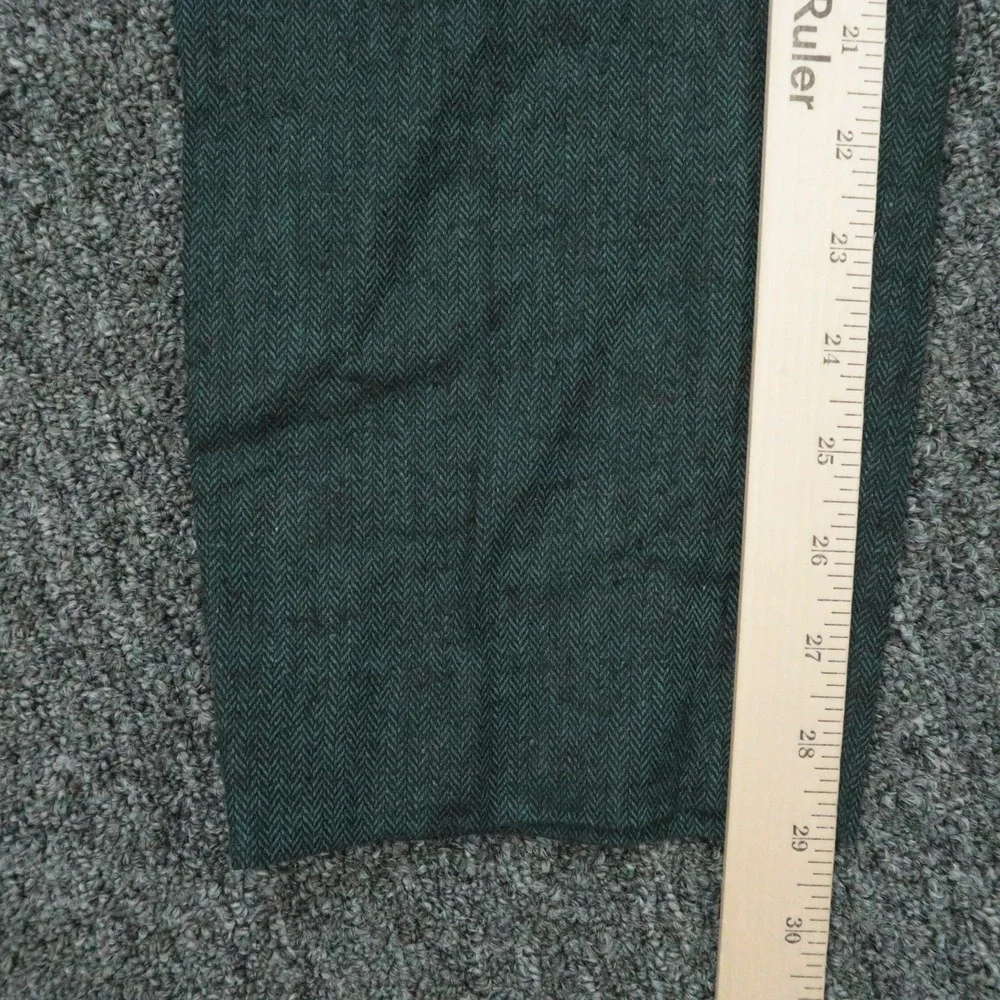 Banana Republic Pants Men 34x30 Green Herringbone Linen Blend Tailored Trouser